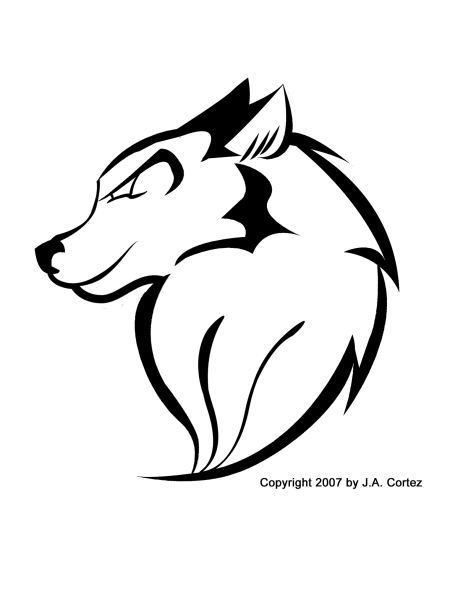 Волк контур