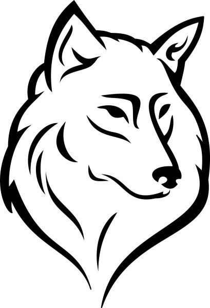Очертания морды волка