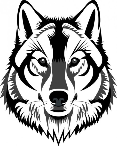 Стилизованная голова волка