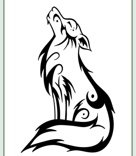 Силуэт волка тату