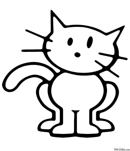 Кошка рисунок простой