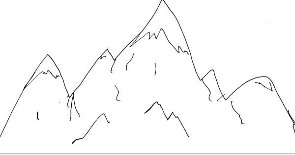 Рисунок горы карандашом для детей