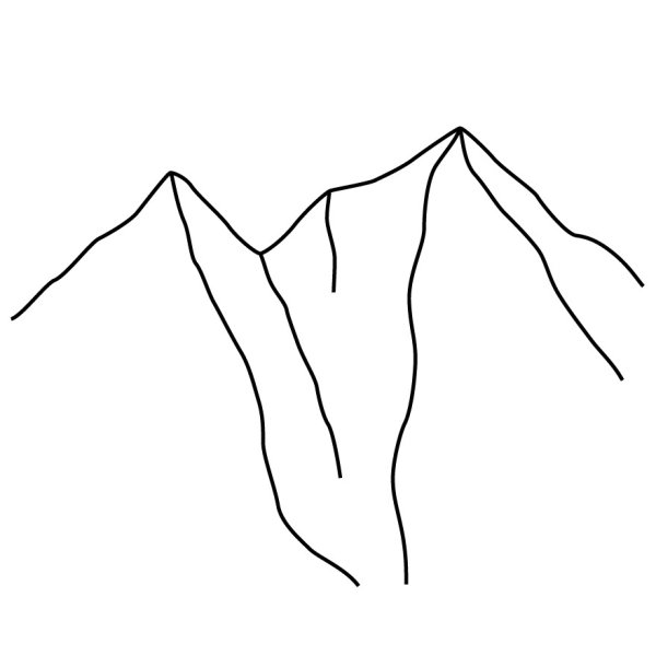 Горы схематично рисунок