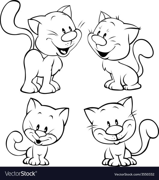 Кошка раскраска для малышей