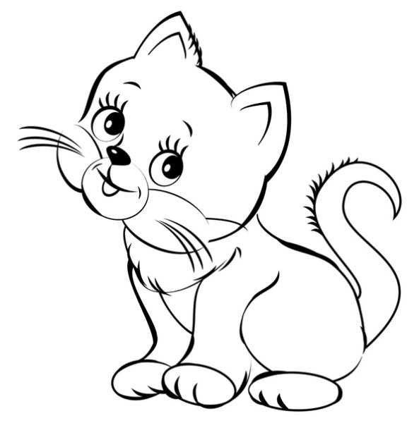 Кот раскраска для детей