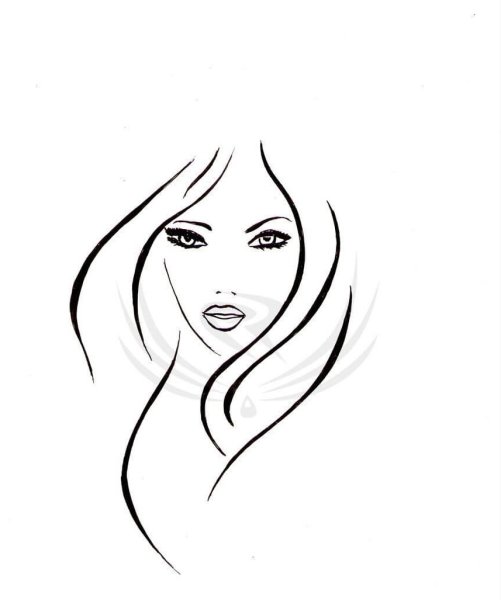 Набросок лица с прической