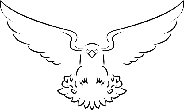 Орел с распахнутыми крыльями вектор