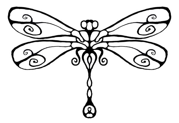 Стрекоза контур