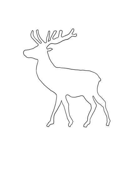 Трафарет оленя для вырезания