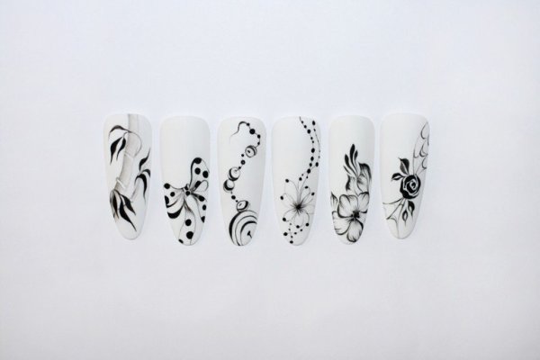 Узоры на ногтях фломастером