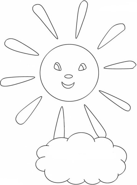 Солнце раскраска для малышей