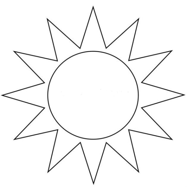 Солнце с улыбкой контур