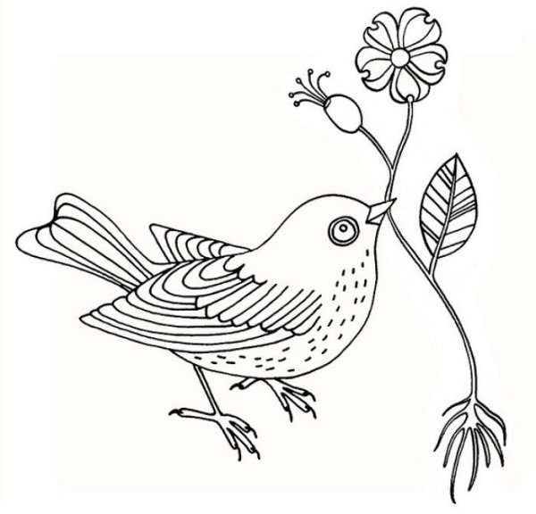 Вышивка птички трафареты