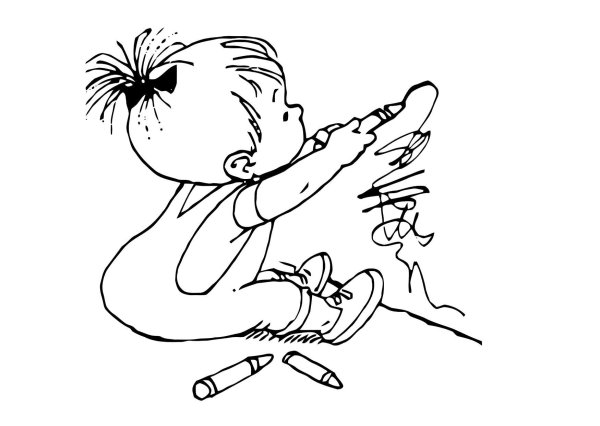 Дети рисунок чб