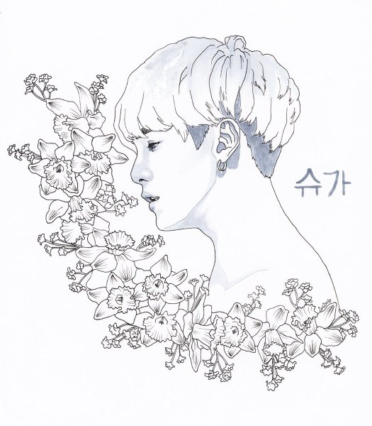 Lineart Тэхен БТС