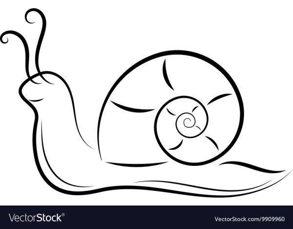 Улитка контур для детей