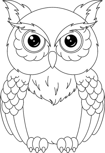 Сова для раскрашивания детям