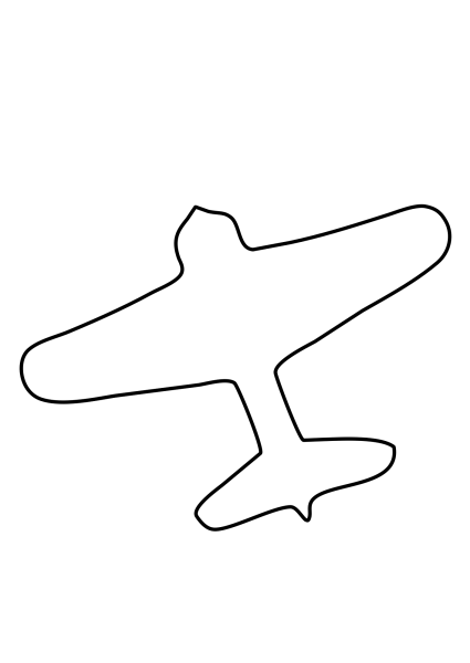 Трафарет самолёта для детей