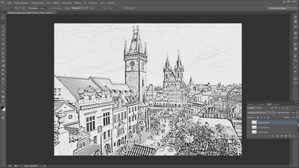 Из фотографии контурный рисунок