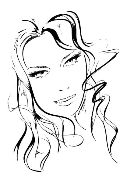 Образ лица девушки трафарет