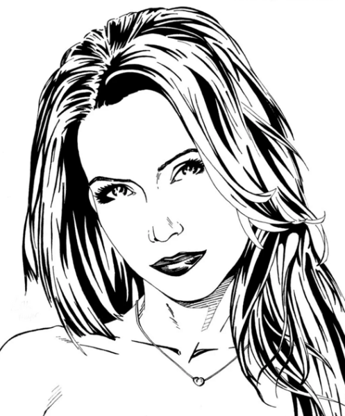 Черно-белый портрет девушки