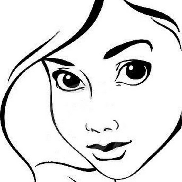 Лицо девушки схематично