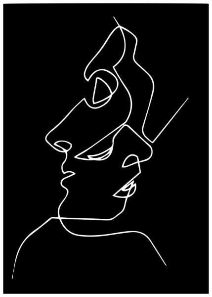 Девушка одной линией