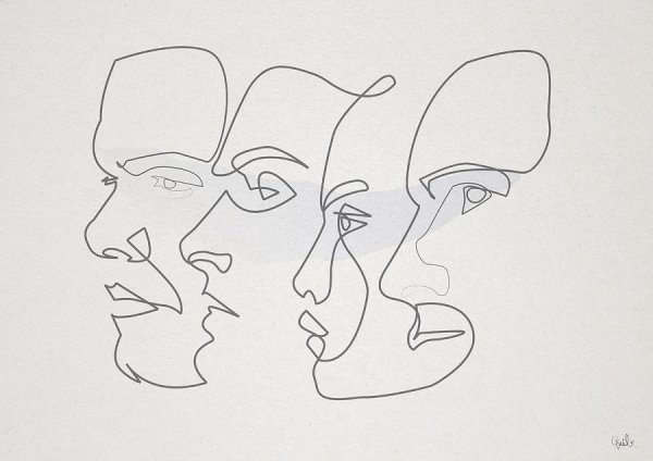 Лицо одной линией