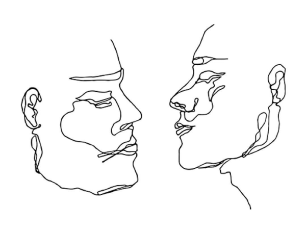 Очертания лиц из линий