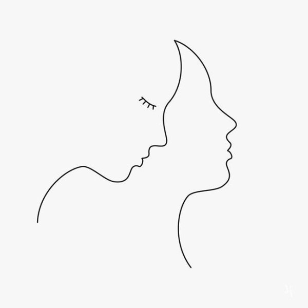 Лицо непрерывной линией