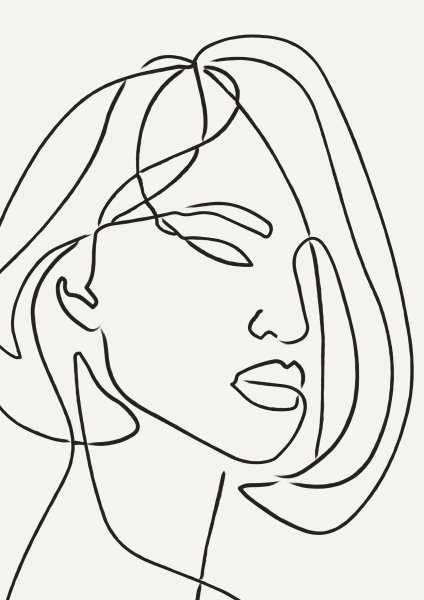 Поцелуй линиями