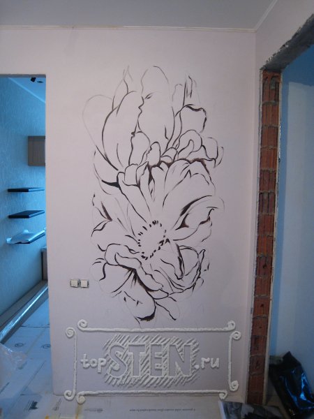 Контурный рисунок на стене