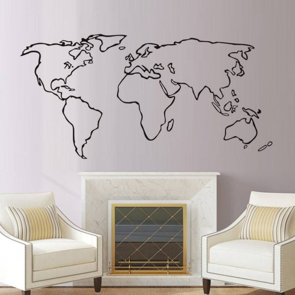 Украшение контуром на стену