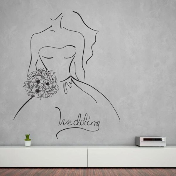 Свадебные декоративные наклейки на стекло
