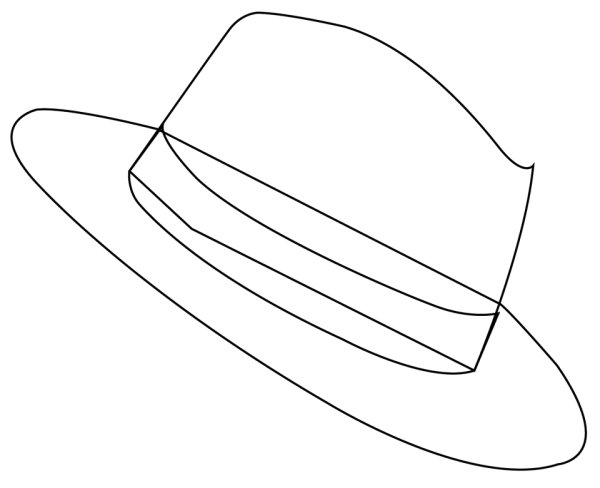 Трафарет шляпки
