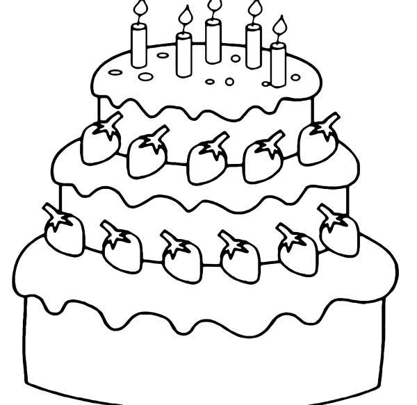 Торт раскраска для детей