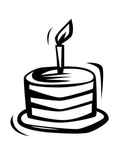 Торт рисунок раскраска