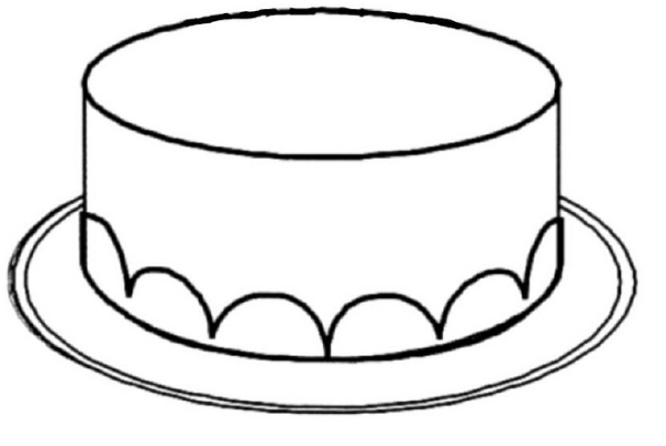 Торт раскраска для малышей
