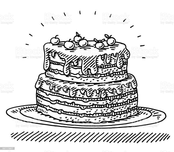 Тортик раскраска легкая