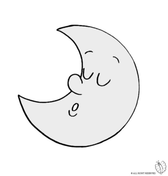 Луна раскраска