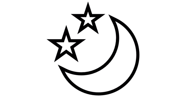 Раскраска месяц и звезды