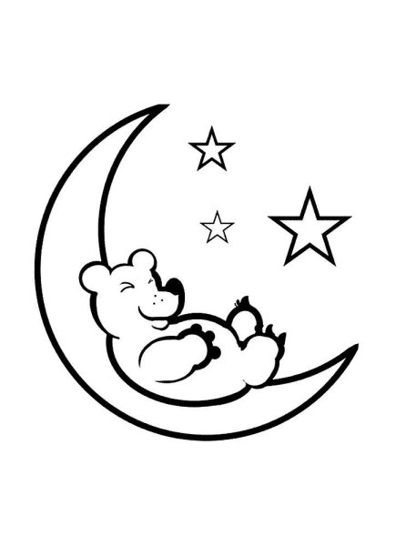 Луна раскраска для детей