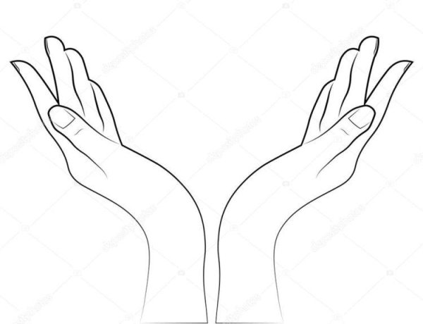 Женская ладонь трафарет