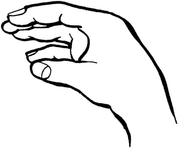 Рука раскраска для детей