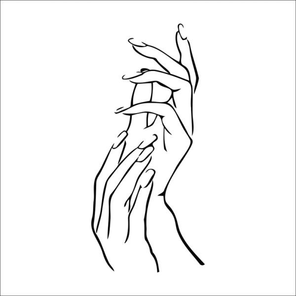 Силуэт руки с ногтями