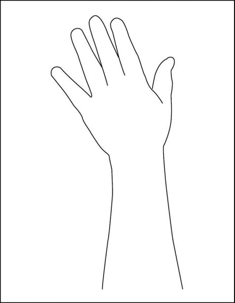 Рука раскраска