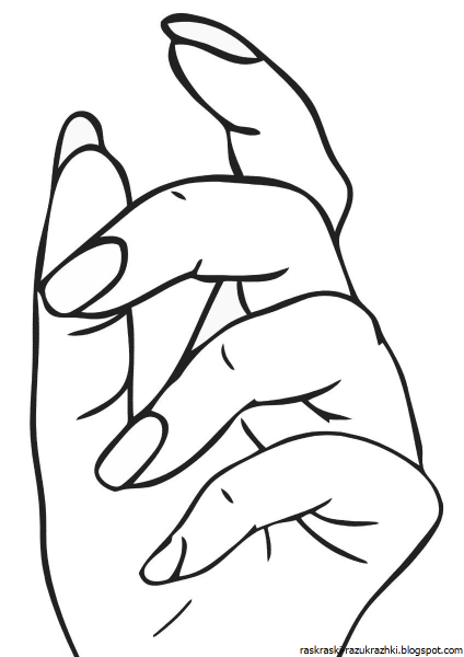 Трафарет руки с ногтями