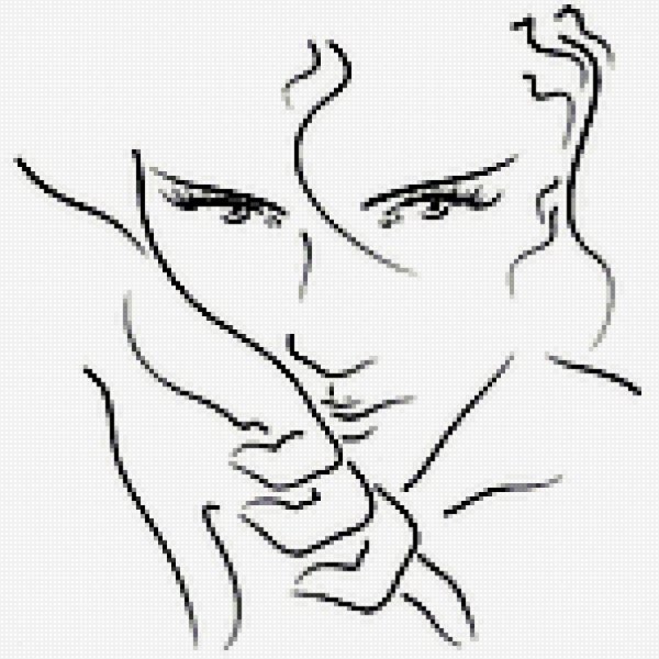 Мужчина одной линией