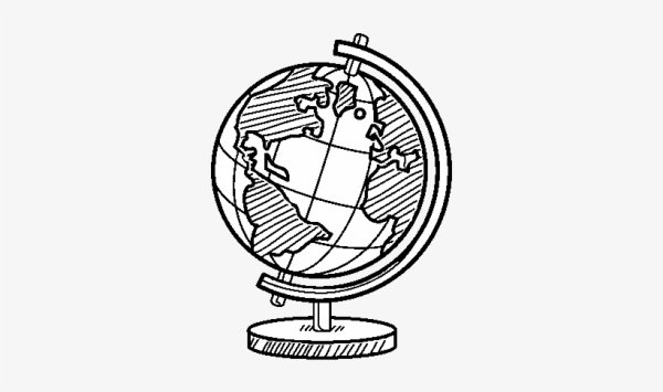 Трафарет глобуса для печати
