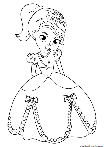 Раскраска принцессы Disney Белоснежка и семь гномов